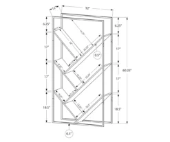 Dark Taupe 5-Shelf Slanted Bookcase -Storage supplies store 810512986 3