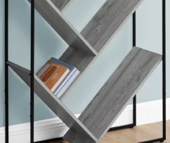 Gray 5-Shelf Slanted Bookcase 10 Gray 5-Shelf Slanted Bookcase -Storage supplies store 810512987 4