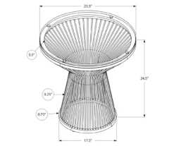 Silver Hourglass End Table -Storage supplies store 810512999 3