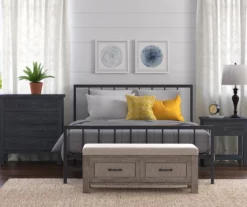 Black Evans King Platform Bed -Storage supplies store 810513490 7