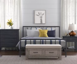 Black Evans King Platform Bed -Storage supplies store 810513490 8