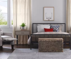 Black Evans King Platform Bed -Storage supplies store 810513490 9