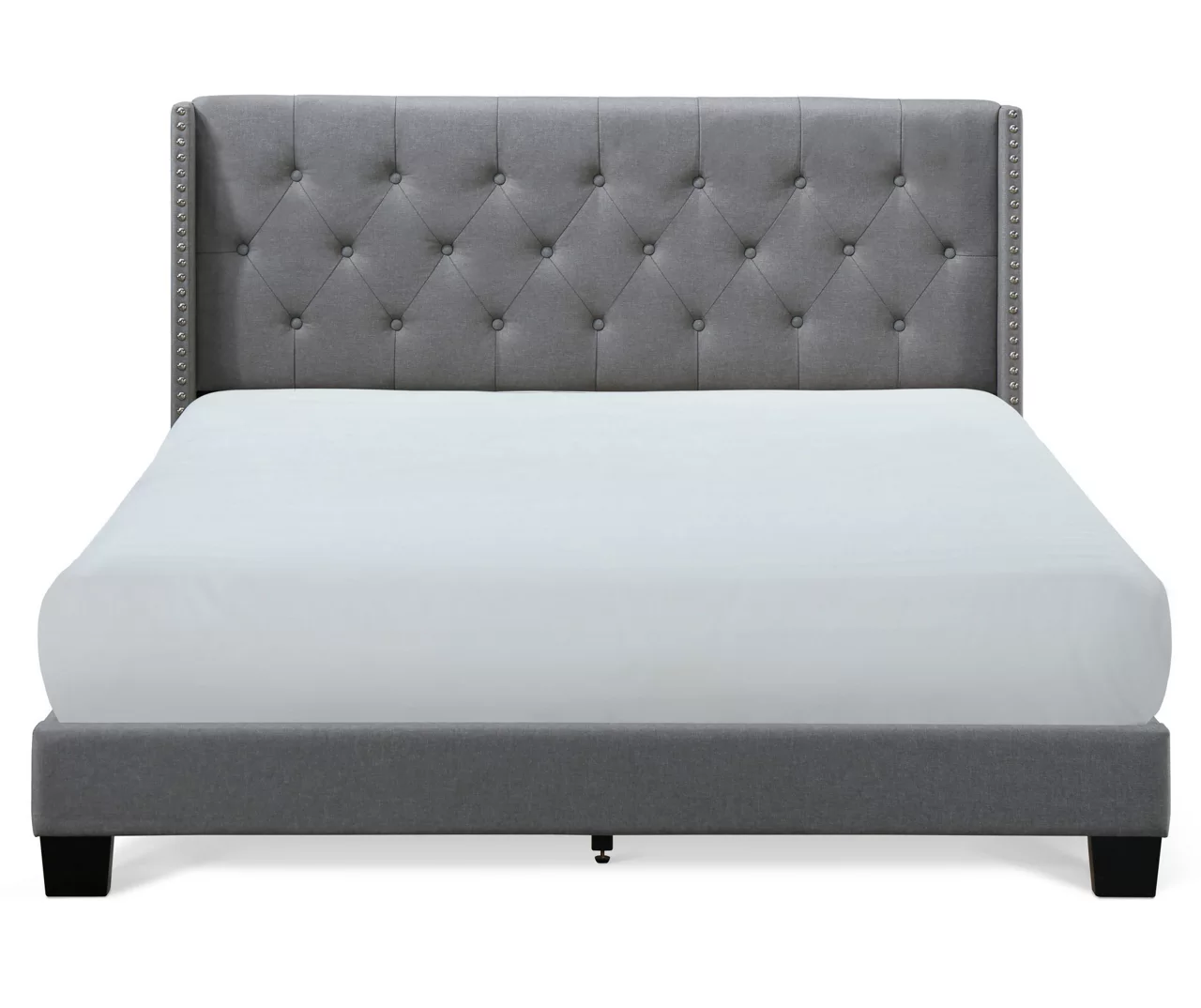 Gray Upholstered Shelter Wingback Queen Bed 13 Gray Upholstered Shelter Wingback Queen Bed - Image 11
