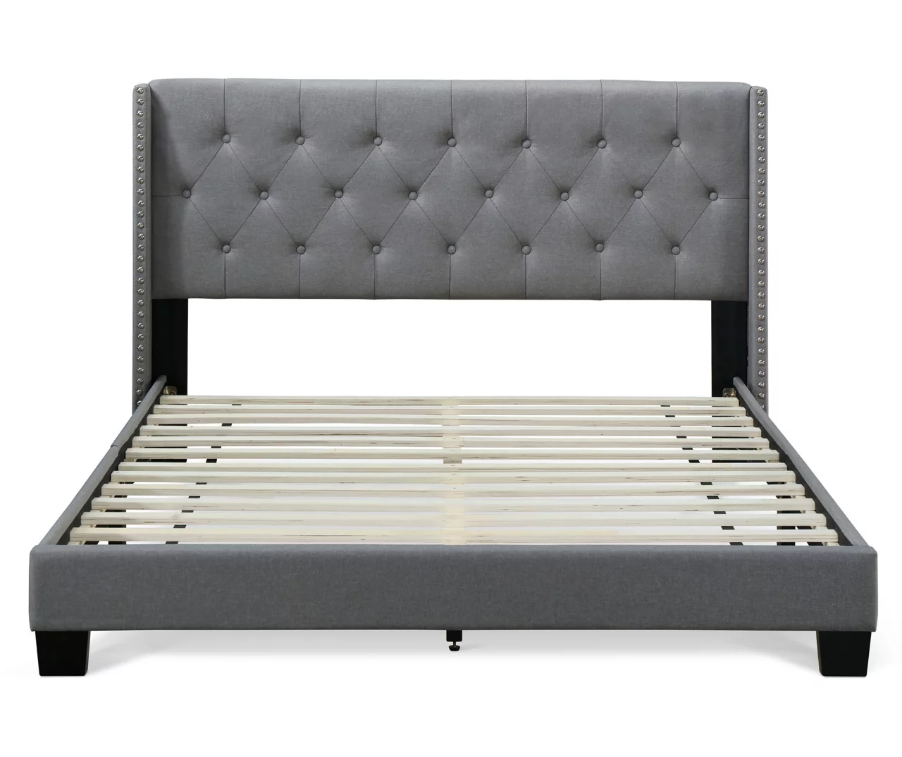 Gray Upholstered Shelter Wingback Queen Bed 14 Gray Upholstered Shelter Wingback Queen Bed - Image 12