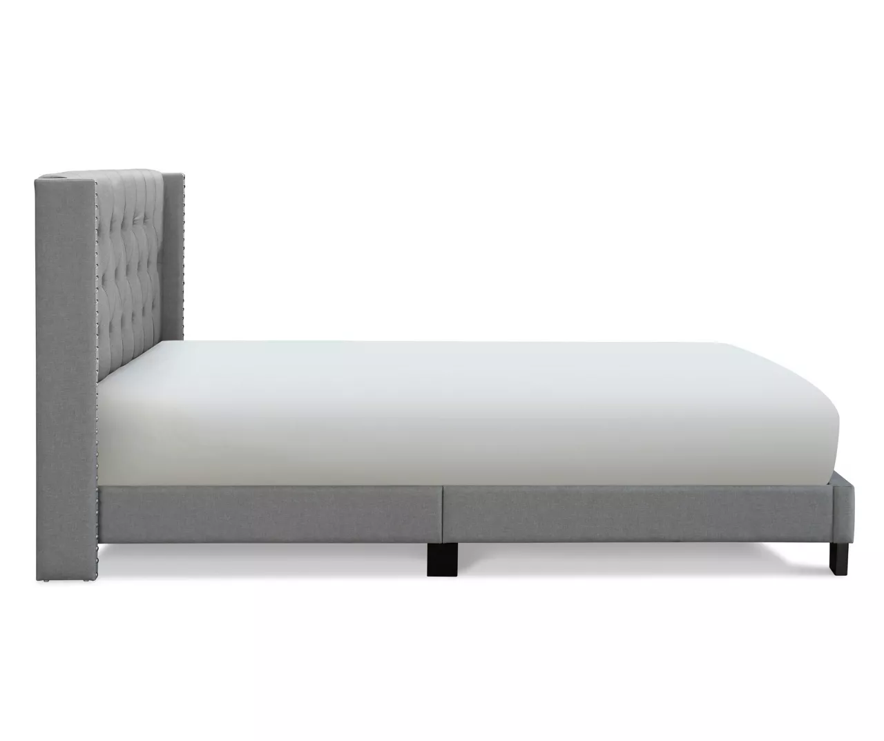 Gray Upholstered Shelter Wingback Queen Bed 15 Gray Upholstered Shelter Wingback Queen Bed - Image 13