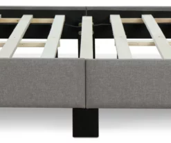 Gray Upholstered Shelter Wingback Queen Bed 35 Gray Upholstered Shelter Wingback Queen Bed -Storage supplies store 810513491 15