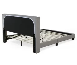 Gray Upholstered Shelter Wingback Queen Bed 36 Gray Upholstered Shelter Wingback Queen Bed -Storage supplies store 810513491 16