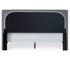 Gray Upholstered Shelter Wingback Queen Bed 38 Gray Upholstered Shelter Wingback Queen Bed -Storage supplies store 810513491 18