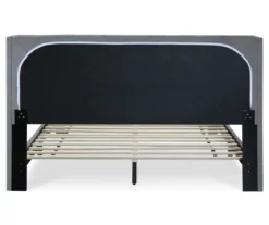 Gray Upholstered Shelter Wingback Queen Bed 39 Gray Upholstered Shelter Wingback Queen Bed -Storage supplies store 810513491 19