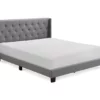 Gray Upholstered Shelter Wingback Queen Bed -Storage supplies store 810513491 2