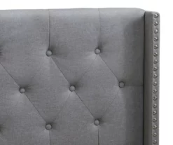 Gray Upholstered Shelter Wingback Queen Bed 27 Gray Upholstered Shelter Wingback Queen Bed -Storage supplies store 810513491 7