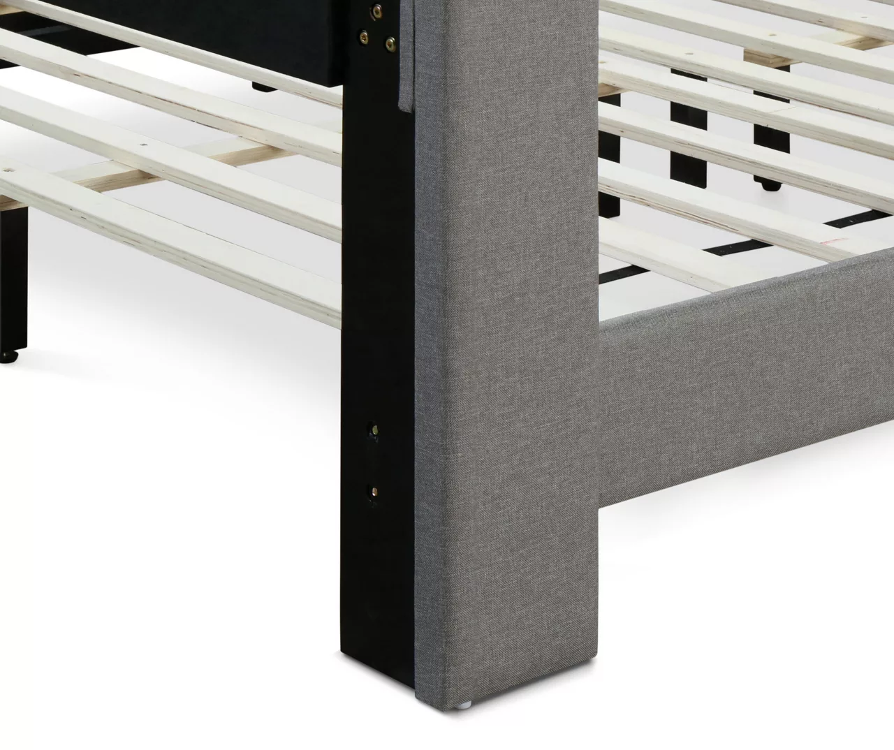 Gray Upholstered Shelter Wingback Queen Bed 11 Gray Upholstered Shelter Wingback Queen Bed - Image 9