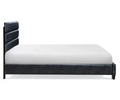 Black Hudson Queen Leather Upholstered Bed -Storage supplies store 810513493 10