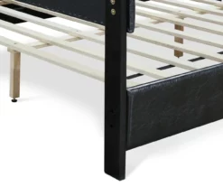 Black Hudson Queen Leather Upholstered Bed -Storage supplies store 810513493 14