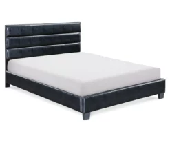 Black Hudson Queen Leather Upholstered Bed -Storage supplies store 810513493 2