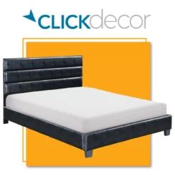 Black Hudson Queen Leather Upholstered Bed -Storage supplies store 810513493