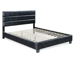Black Hudson Queen Leather Upholstered Bed -Storage supplies store 810513493 3