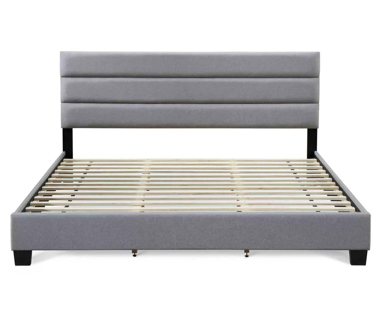 Gray Hudson King Upholstered Linen Fabric Bed 3 Gray Hudson King Upholstered Linen Fabric Bed