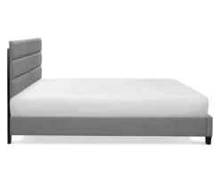 Gray Hudson King Upholstered Linen Fabric Bed 25 Gray Hudson King Upholstered Linen Fabric Bed -Storage supplies store 810513494 11