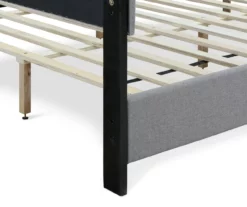 Gray Hudson King Upholstered Linen Fabric Bed 32 Gray Hudson King Upholstered Linen Fabric Bed -Storage supplies store 810513494 15