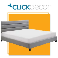 Gray Hudson King Upholstered Linen Fabric Bed 35 Gray Hudson King Upholstered Linen Fabric Bed -Storage supplies store 810513494