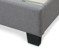 Gray Hudson King Upholstered Linen Fabric Bed 29 Gray Hudson King Upholstered Linen Fabric Bed -Storage supplies store 810513494 8