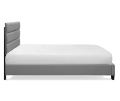 Gray Hudson Queen Upholstered Linen Fabric Bed 32 Gray Hudson Queen Upholstered Linen Fabric Bed -Storage supplies store 810513495 11