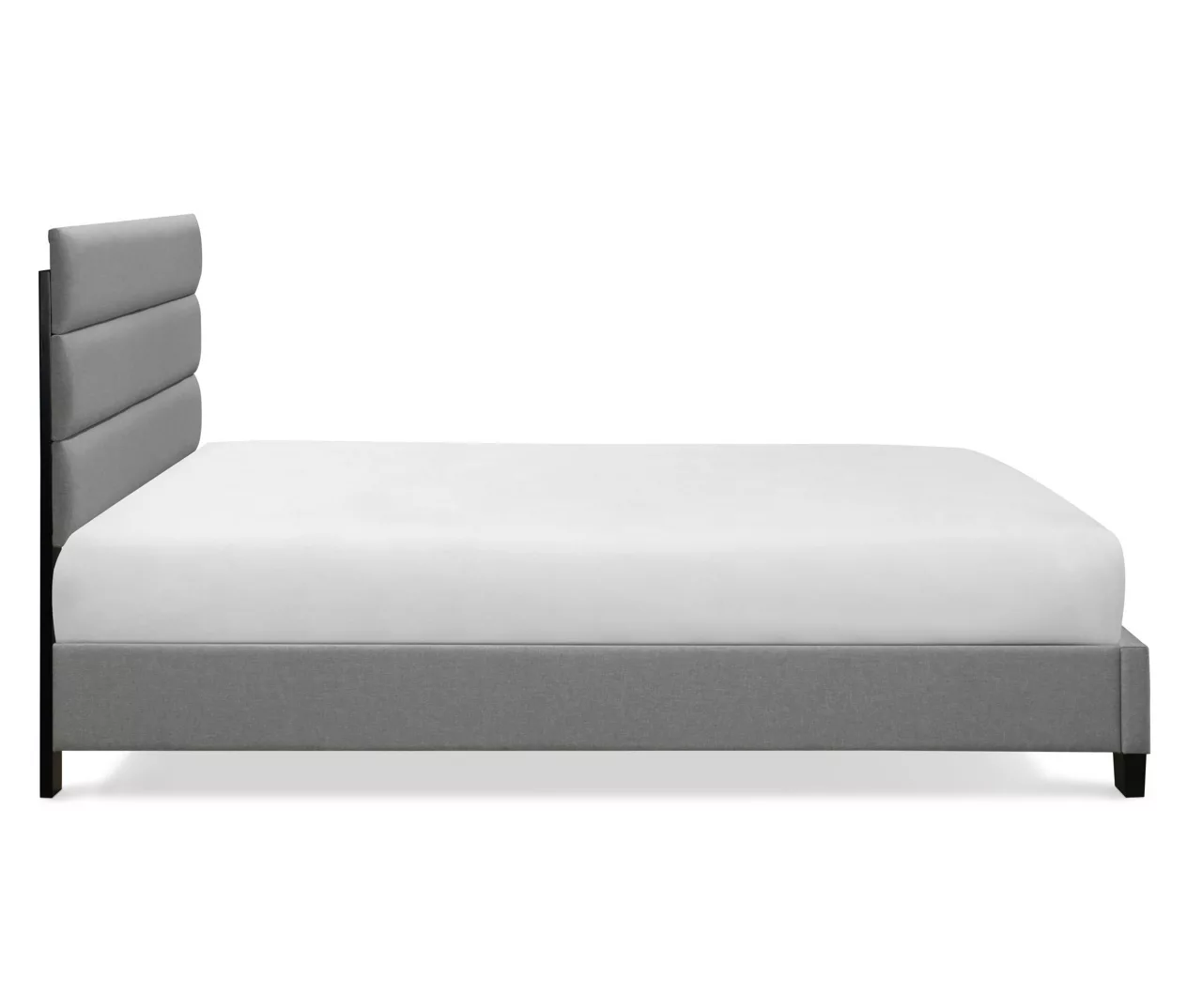 Gray Hudson Queen Upholstered Linen Fabric Bed 16 Gray Hudson Queen Upholstered Linen Fabric Bed - Image 14