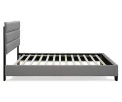 Gray Hudson Queen Upholstered Linen Fabric Bed 24 Gray Hudson Queen Upholstered Linen Fabric Bed -Storage supplies store 810513495 12