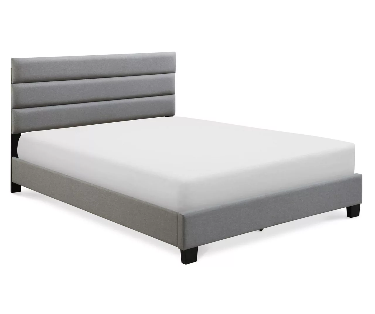 Gray Hudson Queen Upholstered Linen Fabric Bed 5 Gray Hudson Queen Upholstered Linen Fabric Bed - Image 3