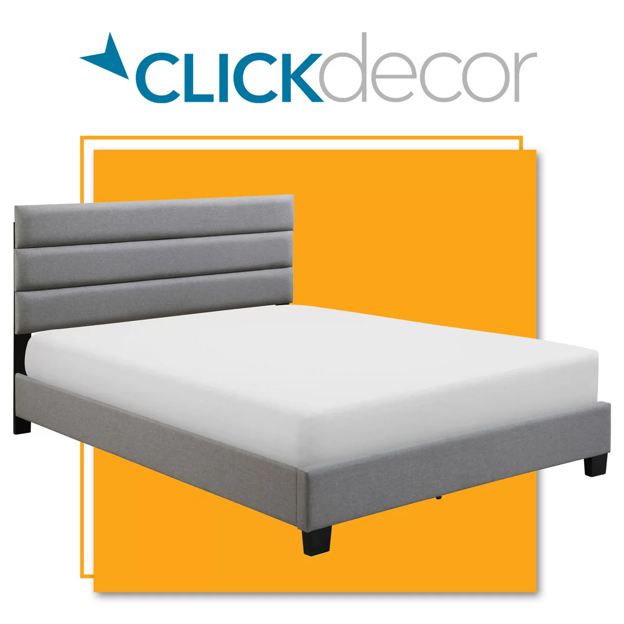 Gray Hudson Queen Upholstered Linen Fabric Bed 10 Gray Hudson Queen Upholstered Linen Fabric Bed - Image 8