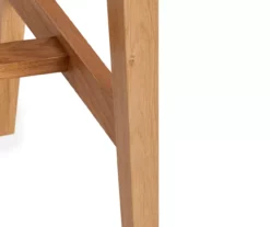 25.59" Oak & White Abacus Wood Counter Stool -Storage supplies store 810513499 4