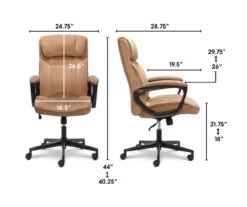 Hannah Beige Microfiber Office Chair -Storage supplies store 810513511 3