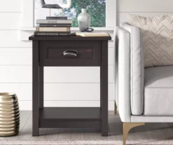 Baily Black Nightstand -Storage supplies store 810513516 3