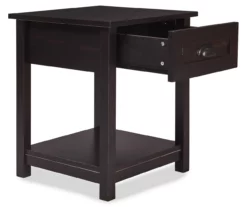 Baily Black Nightstand -Storage supplies store 810513516 5