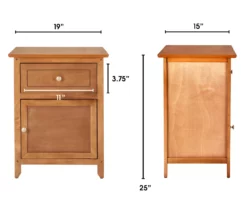 Alcott Light Brown Side Table With Drawer -Storage supplies store 810513518 3