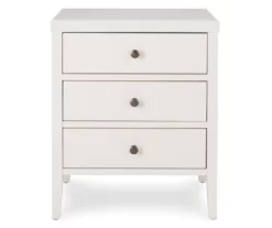 White Finley Wood 3-Drawer Nightstand 31 White Finley Wood 3-Drawer Nightstand -Storage supplies store 810513520 13