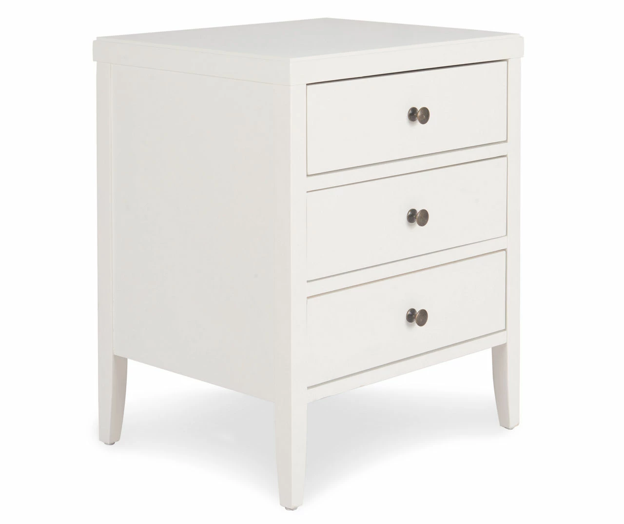 White Finley Wood 3-Drawer Nightstand 3 White Finley Wood 3-Drawer Nightstand