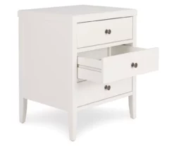 White Finley Wood 3-Drawer Nightstand 22 White Finley Wood 3-Drawer Nightstand -Storage supplies store 810513520 4