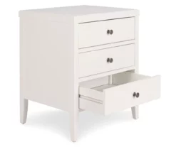 White Finley Wood 3-Drawer Nightstand 23 White Finley Wood 3-Drawer Nightstand -Storage supplies store 810513520 5