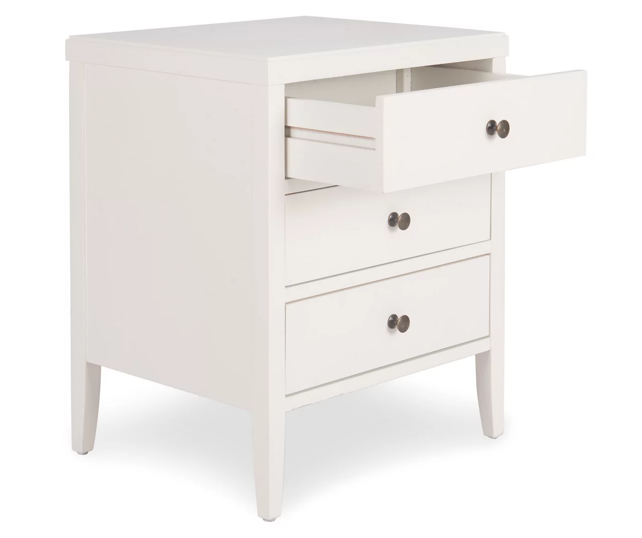 White Finley Wood 3-Drawer Nightstand 8 White Finley Wood 3-Drawer Nightstand - Image 6