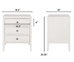 White Finley Wood 3-Drawer Nightstand 25 White Finley Wood 3-Drawer Nightstand -Storage supplies store 810513520 7
