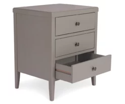 Gray Finley Wood 3-Drawer Nightstand -Storage supplies store 810513522 3