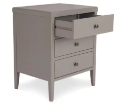 Gray Finley Wood 3-Drawer Nightstand -Storage supplies store 810513522 5