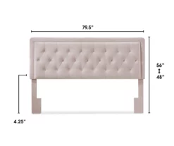 Amery Blush Pink King Upholstered Headboard -Storage supplies store 810513526 1