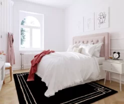 Amery Blush Pink King Upholstered Headboard -Storage supplies store 810513526 9