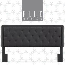 Charcoal Gray Amery Upholstered King Headboard -Storage supplies store 810513527