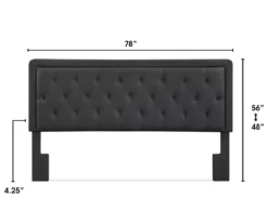 Charcoal Gray Amery Upholstered King Headboard -Storage supplies store 810513527 4