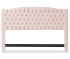 French Blush Pink Celeste Upholstered King Headboard
