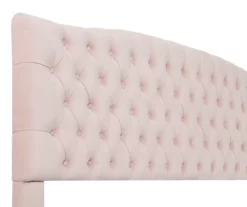 French Blush Pink Celeste Upholstered Queen Headboard -Storage supplies store 810513529 4